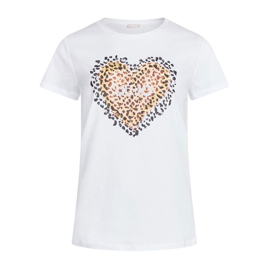 T-shirt con cuore animalier da donna Liu Jo | WA5240JS923M9681